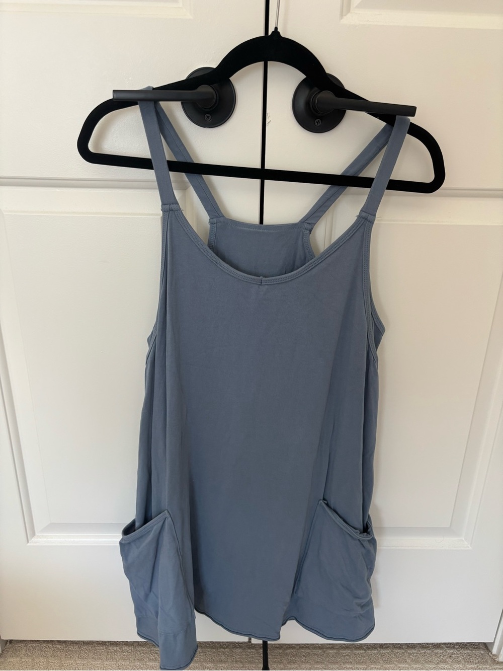 Women’s Blue Double-Strap Pocket Tank Top